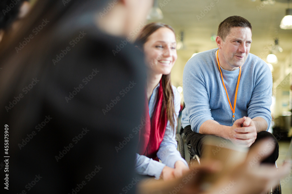 Fototapeta premium People talking during conference break