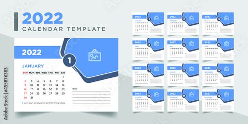 Wallpaper Mural desk calendar 2022 template with place for photo, 2022 desk calendar template Torontodigital.ca