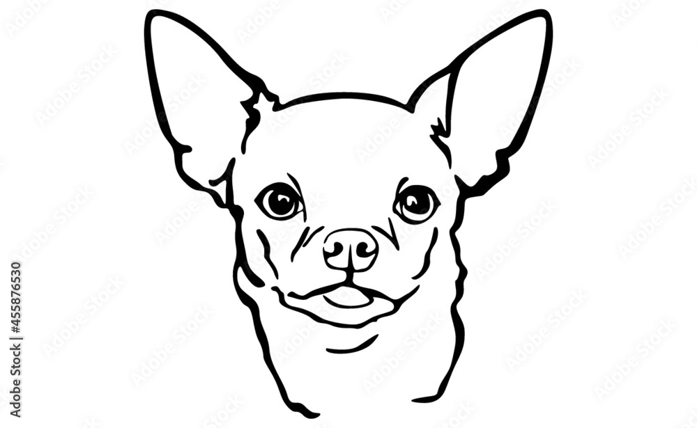 Dog With Line Art Style