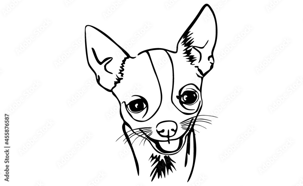 Dog With Line Art Style