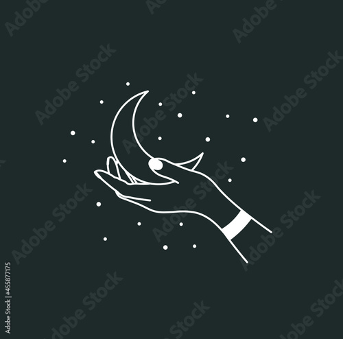 beautiful mystical illustration esotericism astrology yoga vedas cosmos universe on a dark background