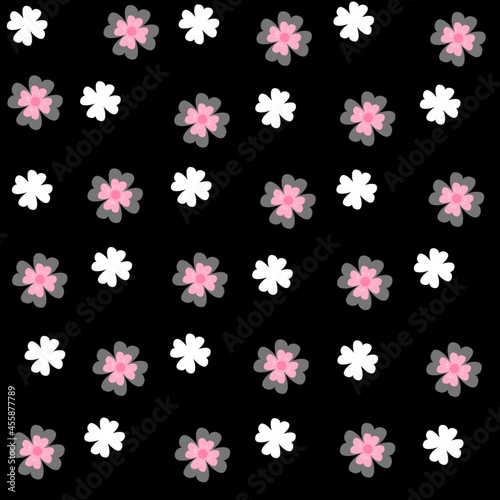 The Cute Pink Flowers Pattern Design © Pitcreative