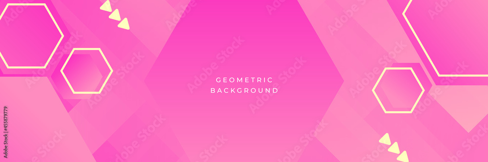 Pink wide banner background. Abstract memphis wide geometric banner design. Wide Abstract modern futuristic, technology background Pink wide banner background. Abstract memphis wide geometric banner design. Wide Abstract modern futuristic, technology background