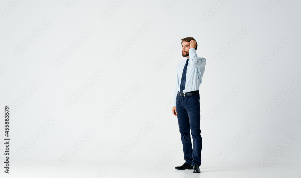 business man in shirt with tie fashion posing studio full length business man in shirt with tie fashion posing studio full length