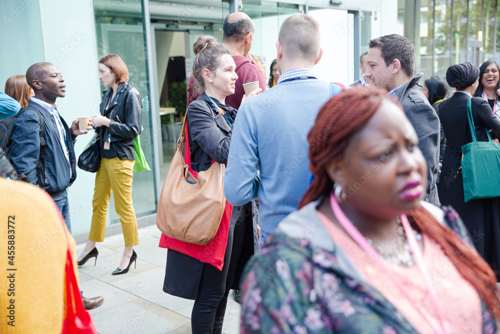 People talking during conference break