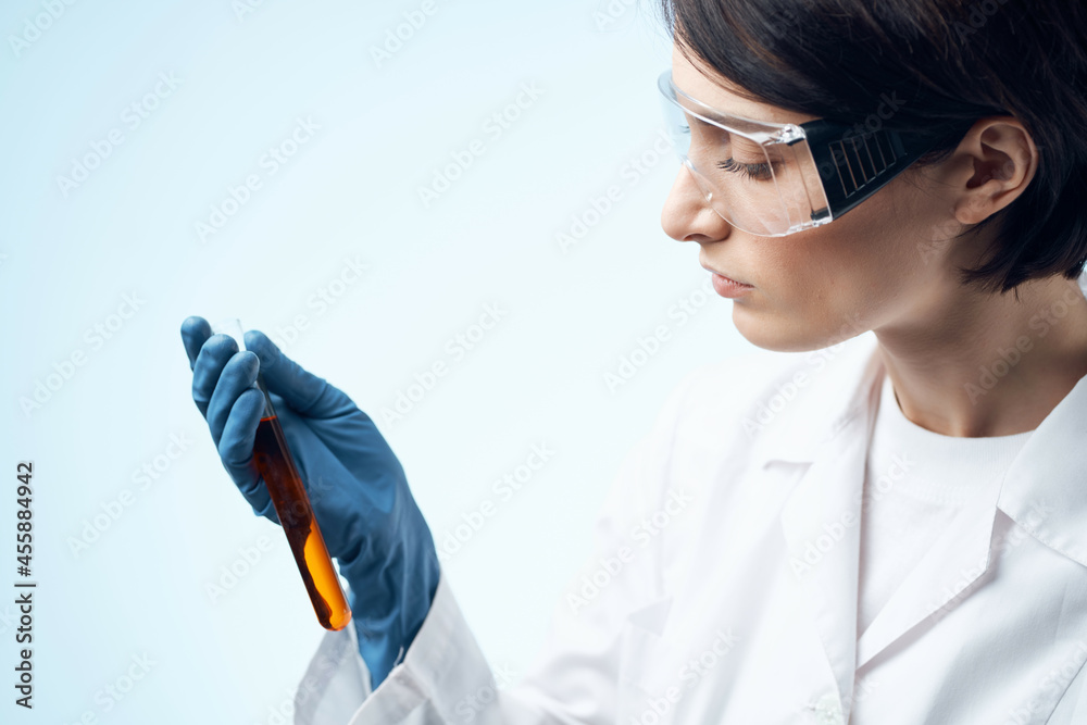 Naklejka premium female scientist laboratory research Science and technology analysis