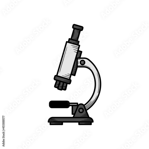 Microscope scientist hand drawn icon illustration isolated