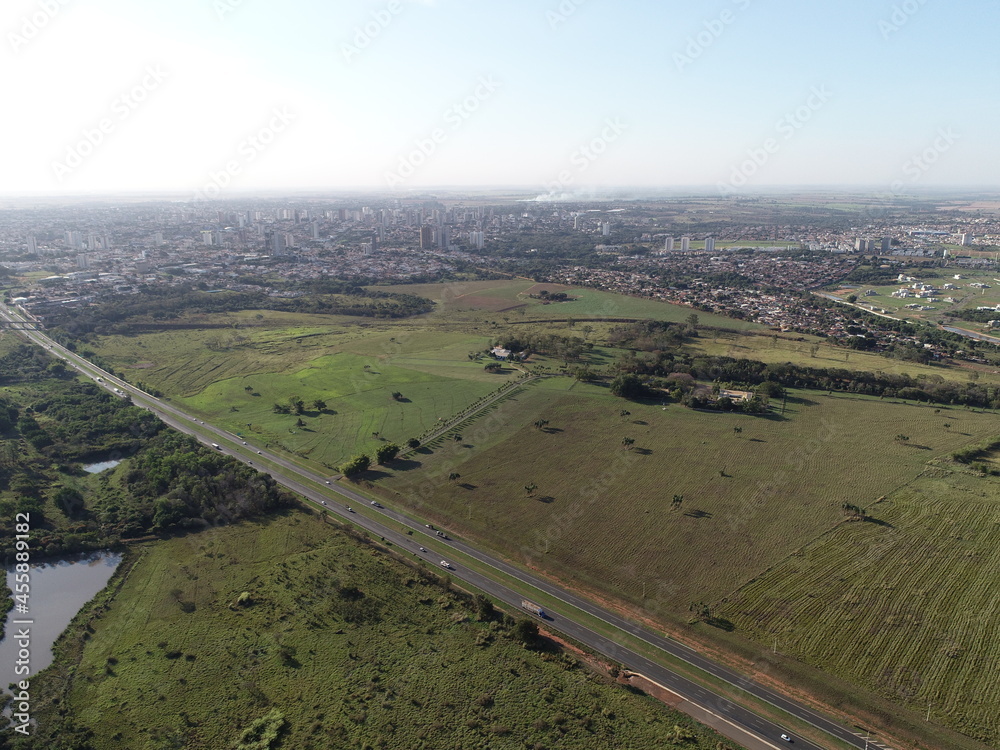 landscape with city far away