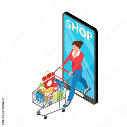 Isometric Online Shop Icon