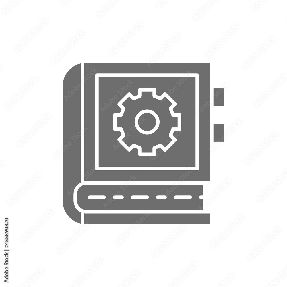 Engineering instruction book grey icon. Isolated on white background Engineering instruction book grey icon. Isolated on white background