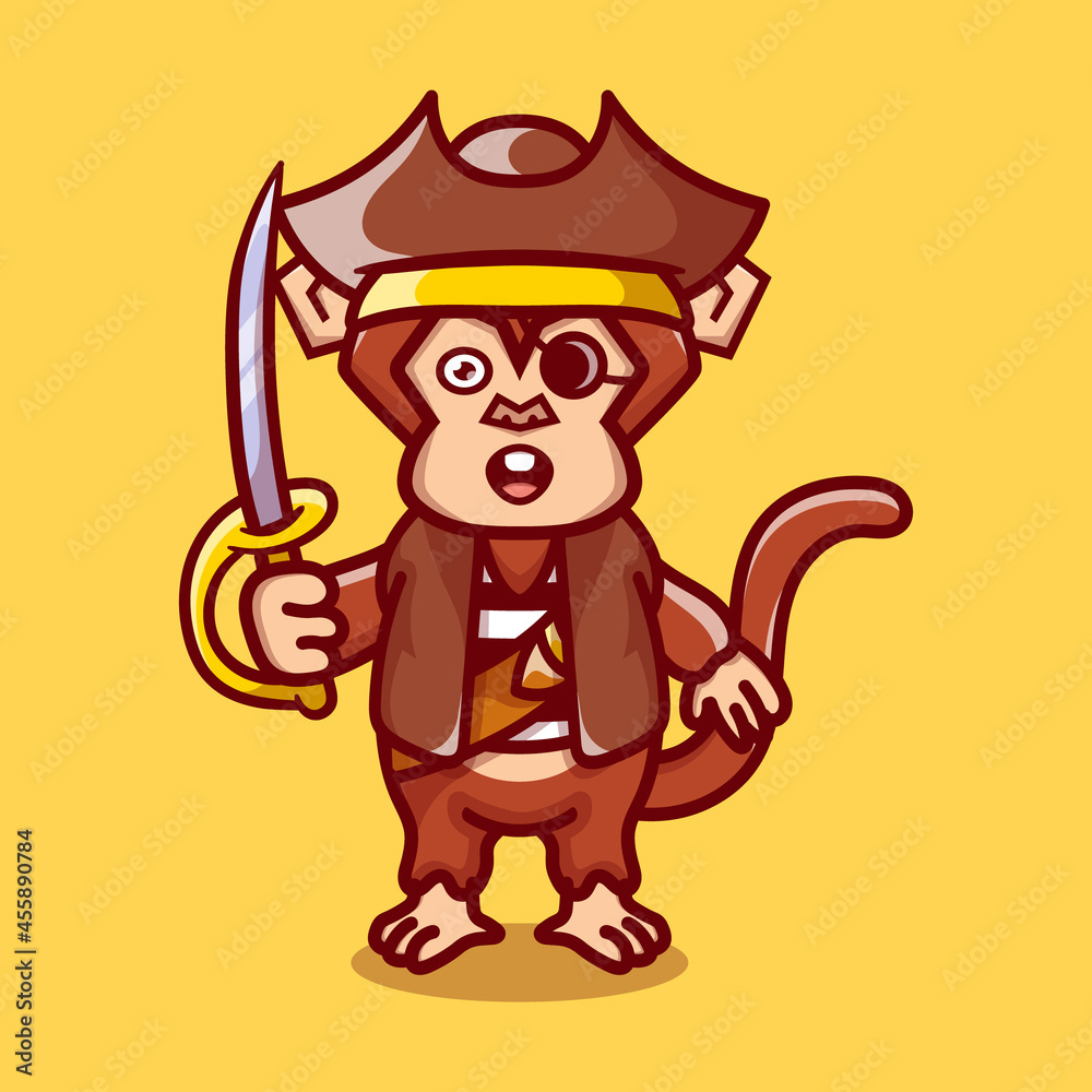 cute monkey wearing pirate halloween costume cute monkey wearing pirate halloween costume