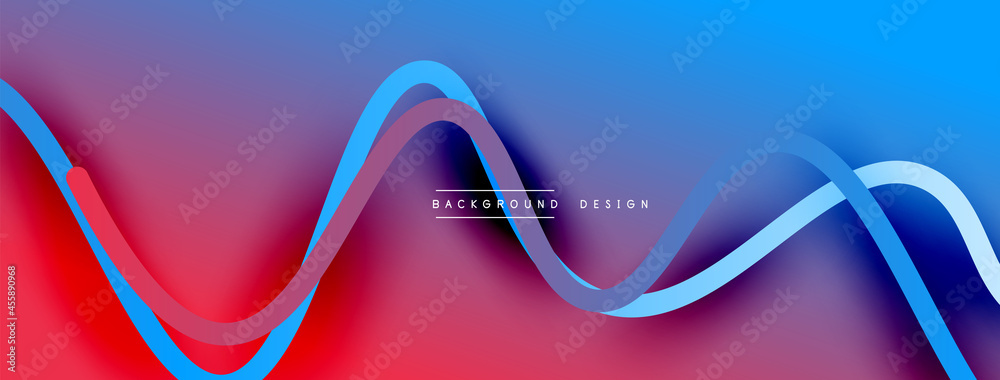 Abstract gradient background with wave line with shadow effect. Geometric composition. 3D shadow effects and fluid gradients Abstract gradient background with wave line with shadow effect. Geometric composition. 3D shadow effects and fluid gradients