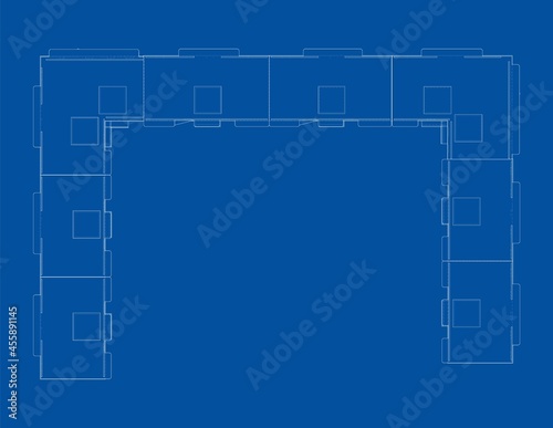 Vector multi-storey residential building
