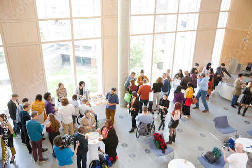 People talking during conference break