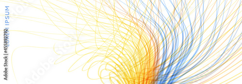 Curved lines with perspective effect. Optical fiber. 3d abstract background. Vector illustration.