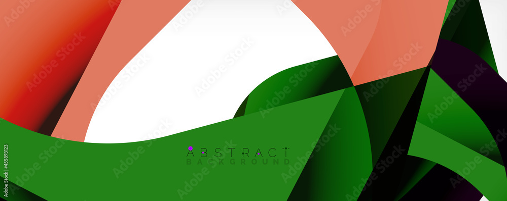 Geometric abstract background - multicolored abstract shapes on white. Vector Illustration For Wallpaper, Banner, Background, Landing Page