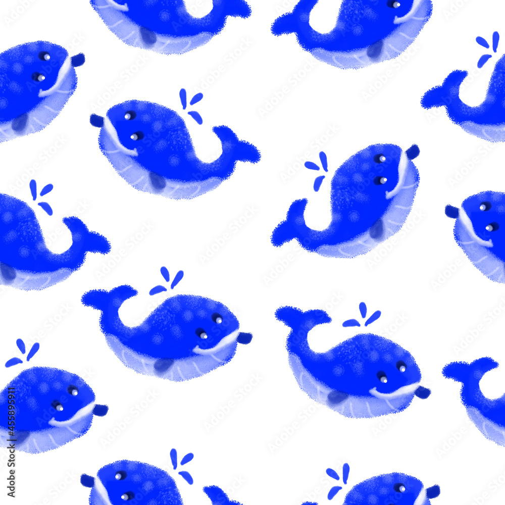Seamless pattern with whales. Design for a holiday. Printing for wrapping paper. An illustration for printing. Children's composition. Texture for fabric and paper. Seamless pattern with whales. Design for a holiday. Printing for wrapping paper. An illustration for printing. Children's composition. Texture for fabric and paper.