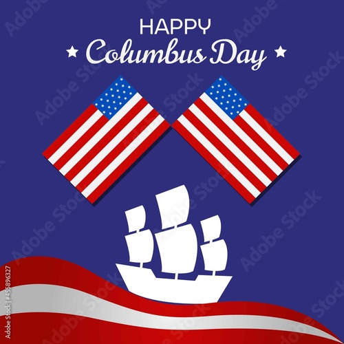 Illustration vector design of Columbus Day template