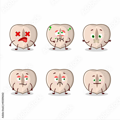 Slice hazelnut cartoon character with nope expression