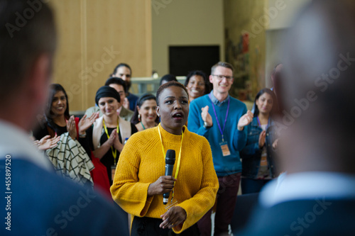 Female speaker talking to audience