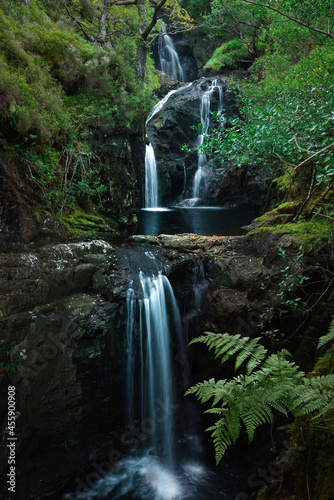 3 tier waterfall known as Buchan waterfalls, Buchan burn, Dumfries and galloway, Scotland. photo
