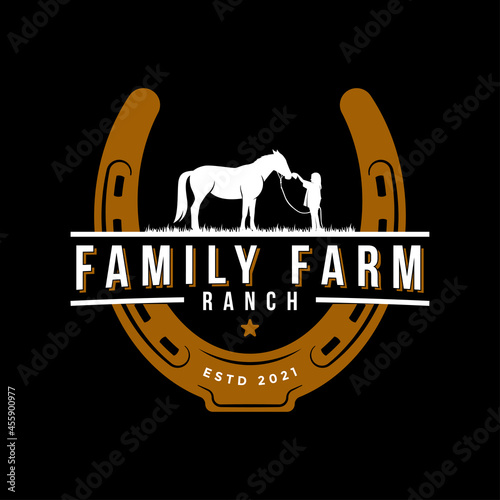 family ranch logo design, horse farm logo design