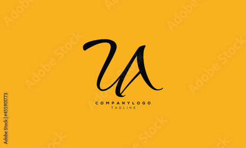 UA, AU, Abstract initial monogram letter alphabet logo design