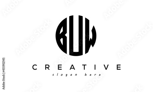 Letter BUW creative circle logo design vector photo