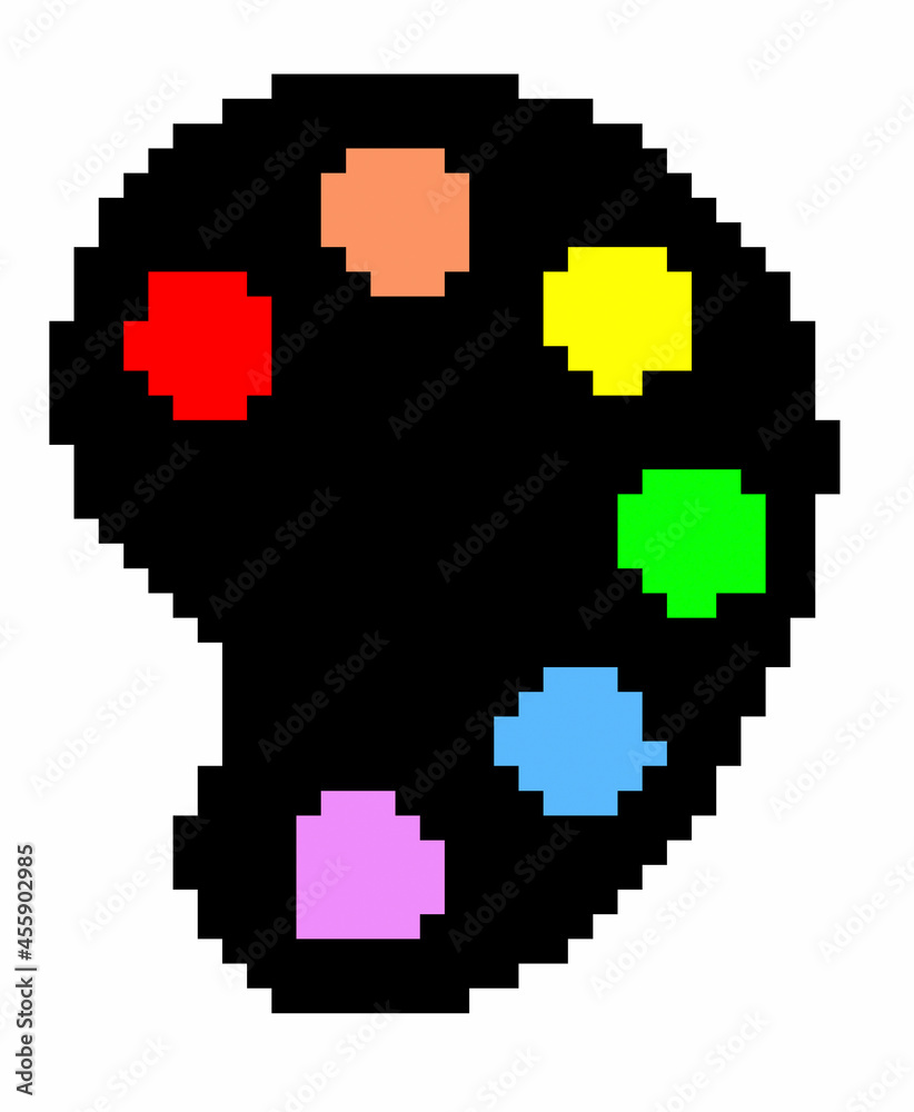 a color drawing tray.pixel art a color drawing tray.pixel art