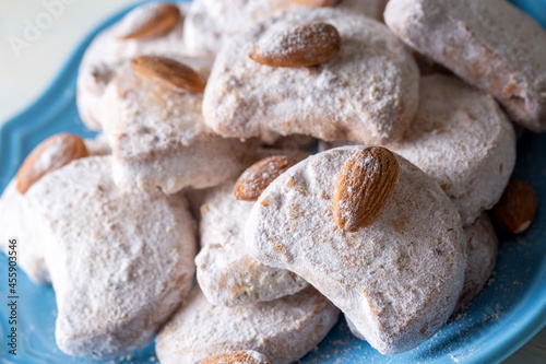 Traditional Kavala cookies with almond photo