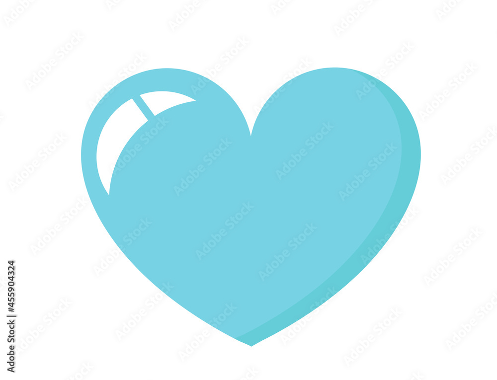 Blue Heart icon. I love you. Flat style