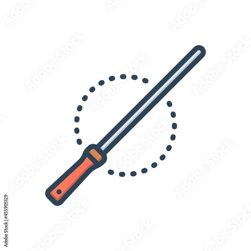Color illustration icon for rod