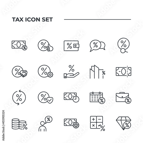 tax set icon, isolated tax set sign icon, vector illustration
