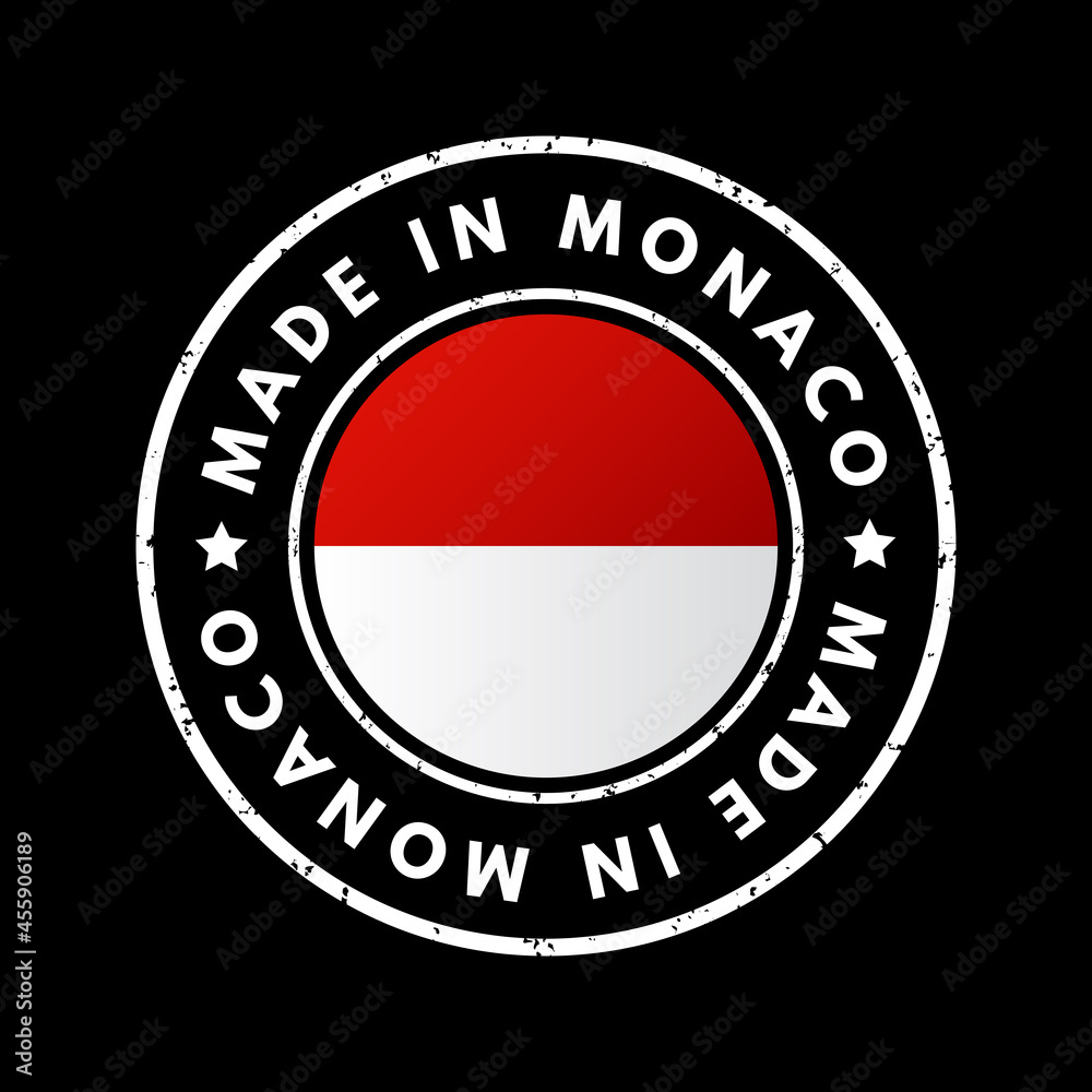 Made in Monaco text emblem badge, concept background