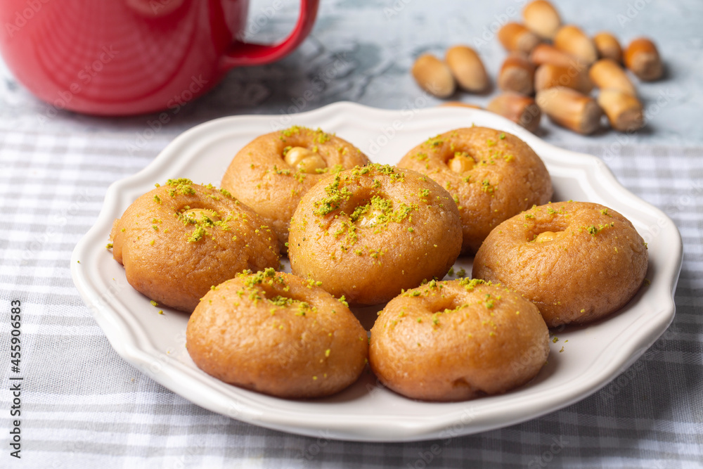 Traditional delicious Turkish dessert (Turkish name; Sekerpare) Traditional delicious Turkish dessert (Turkish name; Sekerpare)