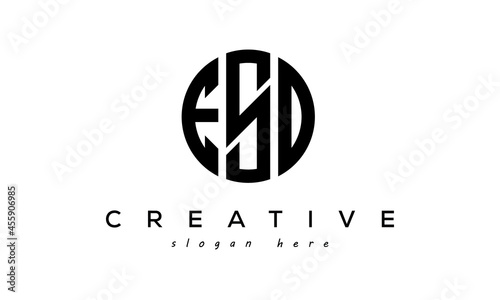Letters ESO creative circle logo design vector	