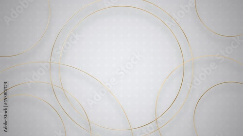 luxury animated background - gold circles in white background