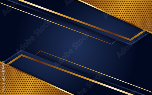Luxurious dark blue background combinations with dot texture gold