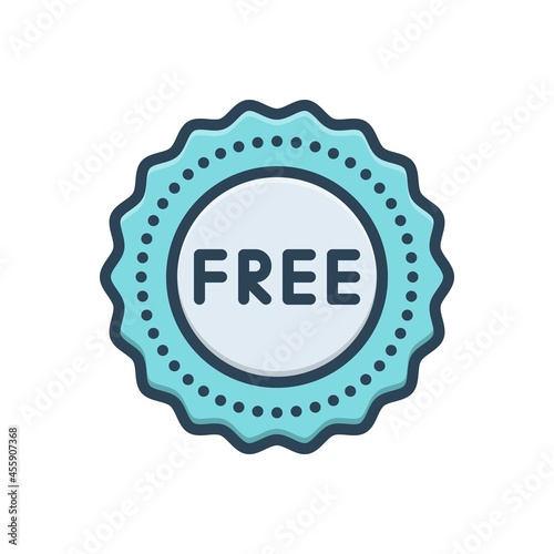 Color illustration icon for gratis
