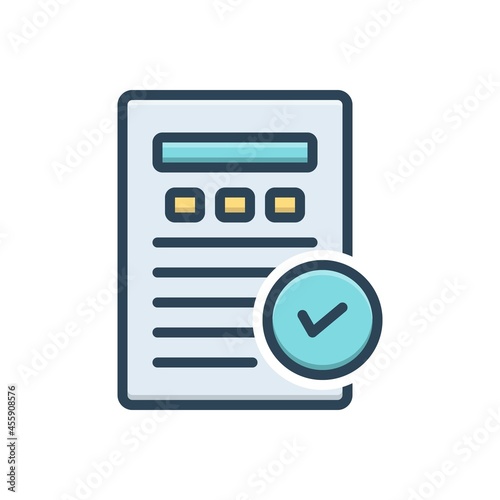 Color illustration icon for completion