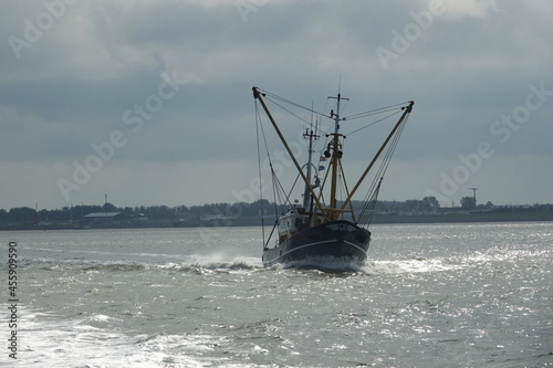 Fishing boat in the Wadden Sea