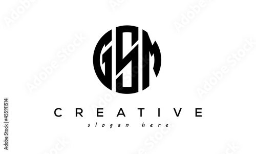 Letters GSM creative circle logo design vector	