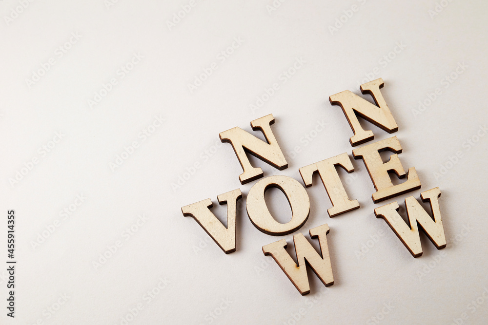 Fototapeta premium 'vote' 'new' 'now' word combinations