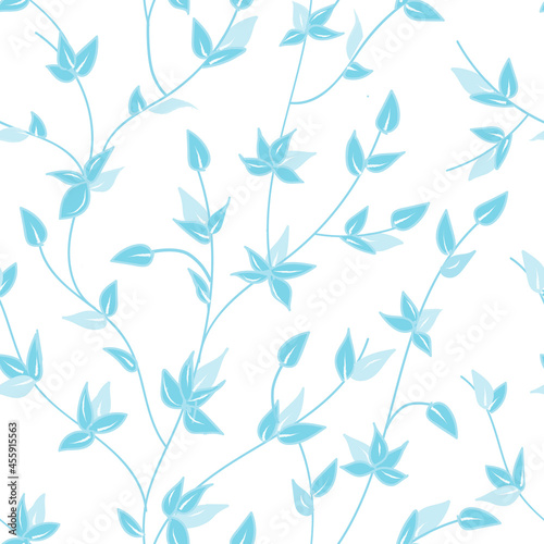 blue leaves elegant pattern 