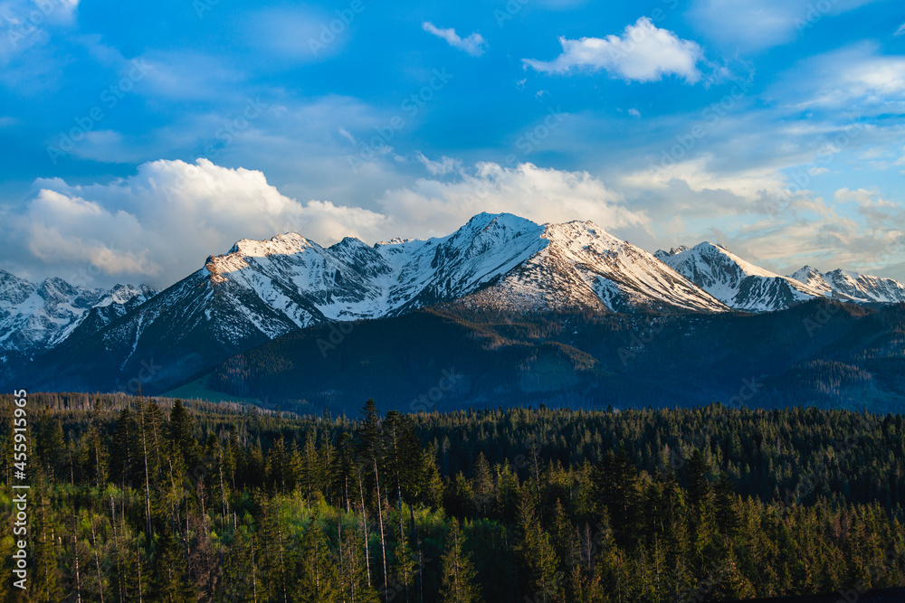 Beautiful view of the snow-capped peaks of the Tatra Mountains. Poland Beautiful view of the snow-capped peaks of the Tatra Mountains. Poland