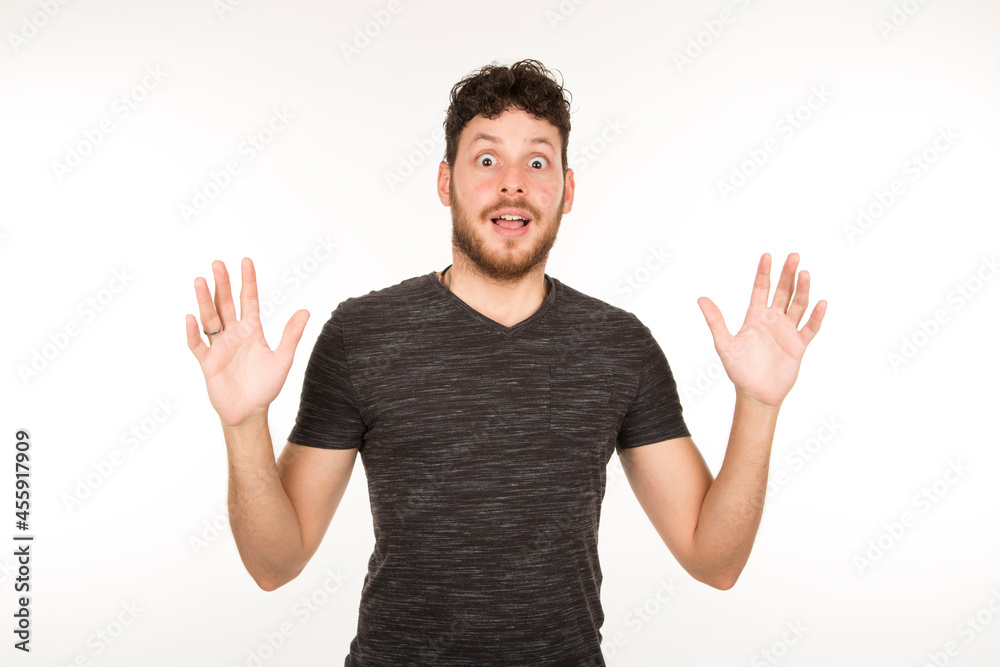 portrait young caucasian man isolated with surprised expression portrait young caucasian man isolated with surprised expression