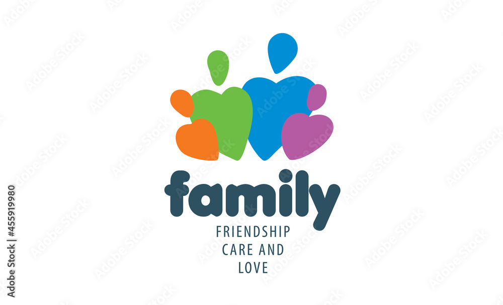 Drawn abstract family logo on a white background Drawn abstract family logo on a white background