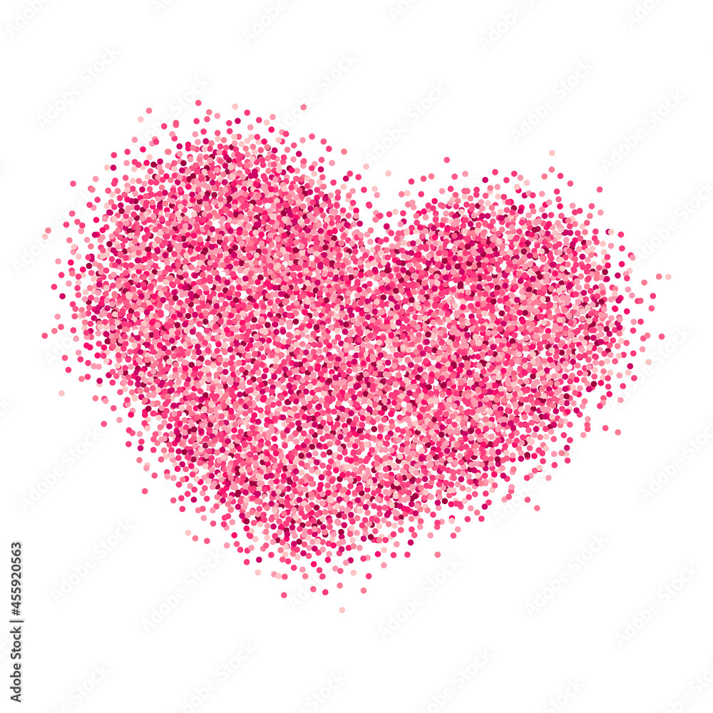 Breast Cancer Awareness pink glitter heart background for poster and banner template. October is Cancer Awareness Month.