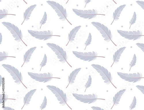 Beautiful pattern with grey feather. Background, wallpaper.