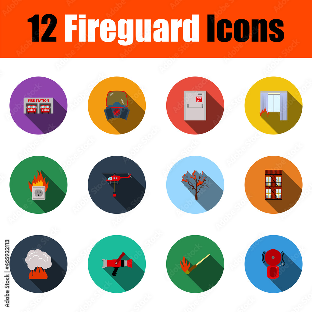 Fototapeta premium Fireguard Icon Set